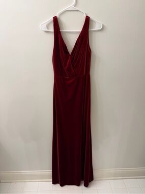 VOW’D Burnt Orange (Dark Red) Velvet Formal Dress Size 2